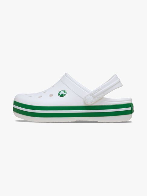 Crocs Crocband Sandalen, White/Green Ivy