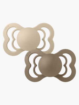 BIBS Supreme Schnuller 2er-Pack Silikon Gr. 2, Vanilla/Dark Oak