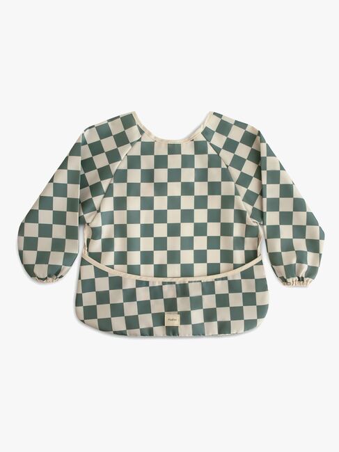 Mushie Langärmliges Lätzchen, Olive Check