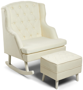 JLY Sessel mit Fußhocker, Weiß