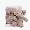 CarloBaby Elefant Fleecedecke und Kuscheltier, Beige