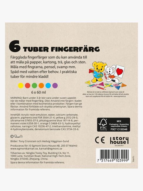 Egmont Kärnan Bamse Fingerfarben