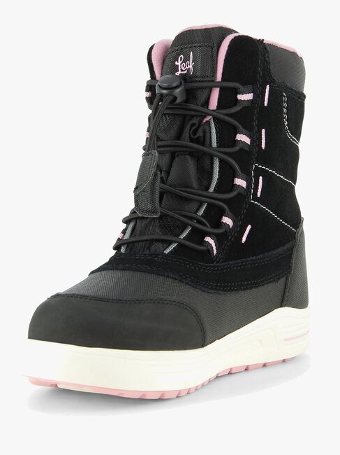 Leaf Jaren Winterstiefel, Schwarz/Rosa
