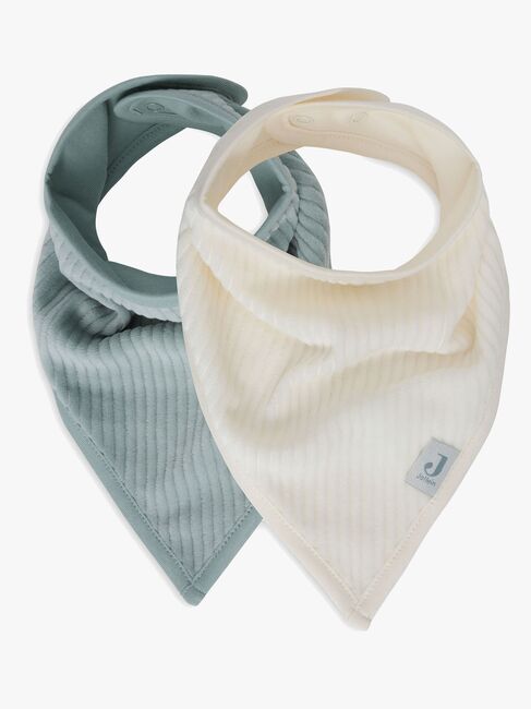 Jollein Velvet Rib Bandana Halstücher 2er-Pack, Sea Green/Ivory