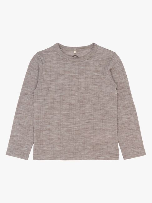 Mikk-Line Langärmliges T-Shirt Kind Merinowolle, Melange Denver