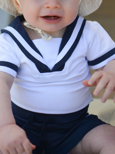 Geggamoja Matrosen-Set Baby, Weiß