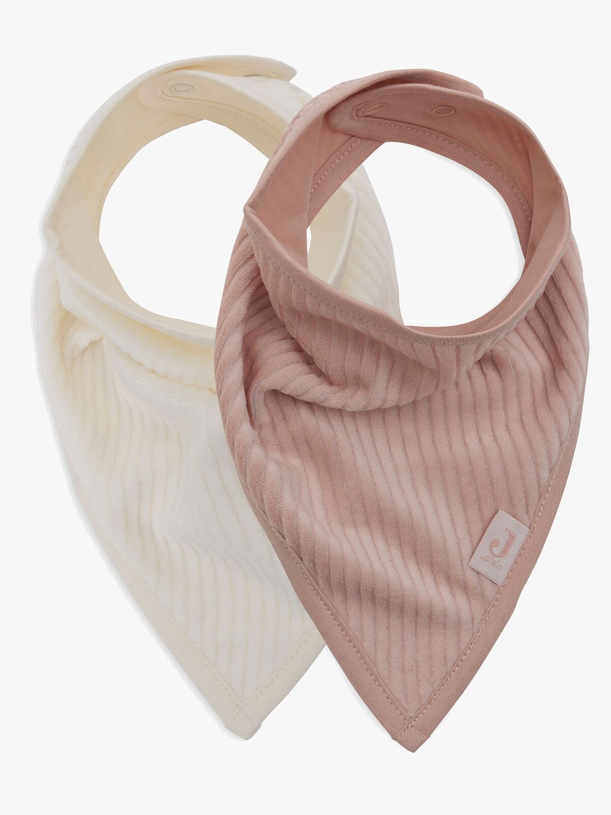 Jollein Velvet Rib Bandana Halstücher 2er-Pack, Wild Rose/Ivory