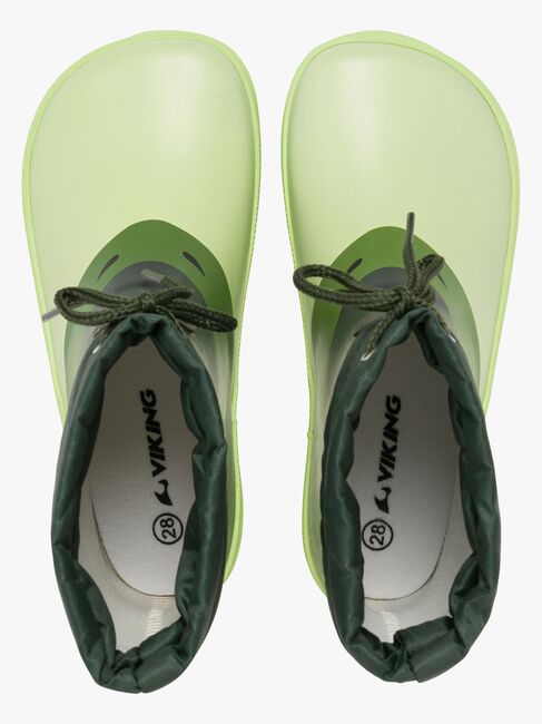 Viking Alv Paw Print Barefoot Gummistiefel, Light Green/Green