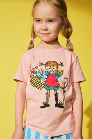 Pippi Langstrumpf X Martinex Picknick T-Shirt, Rosa