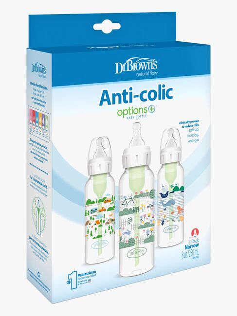 Dr. Brown NarrowNeck Options+ Babyflaschen 250 ml 3er-Pack, Landscape