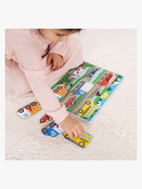 Melissa & Doug Knopfpuzzle aus Holz Fahrzeuge, 8 Teile