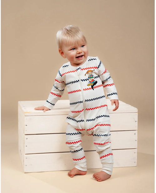 Pippi Langstrumpf Square Stripe Schlafanzug, Kitt