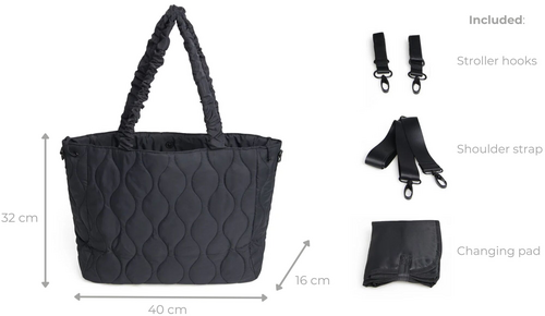 Petite Chérie Chloé Quilted Wickeltasche, Black