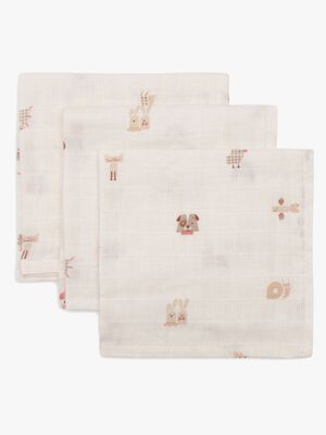 Jollein Waschlappen 3er-Pack, Animal Friends