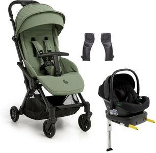 Beemoo Easy Fly Lux 4 Buggy inkl. Route i-Size Babyschale & Basis, Sea Green/Black Stone