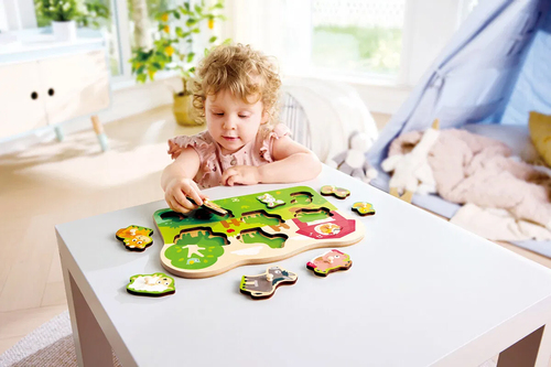 Hape Knopfpuzzle Bauernhoftiere 10 Teile