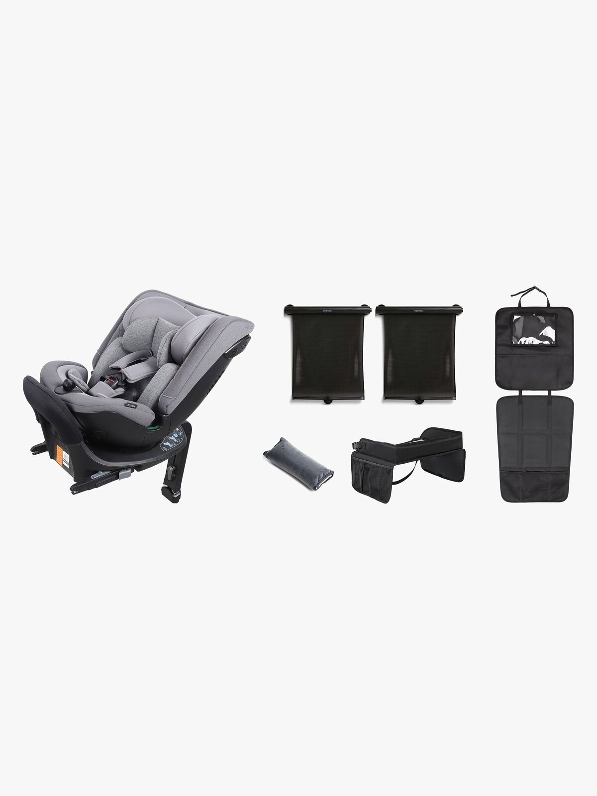 Beemoo Rotate i-Size Wendbarer Kindersitz inkl. Zubehör, Mineral Grey