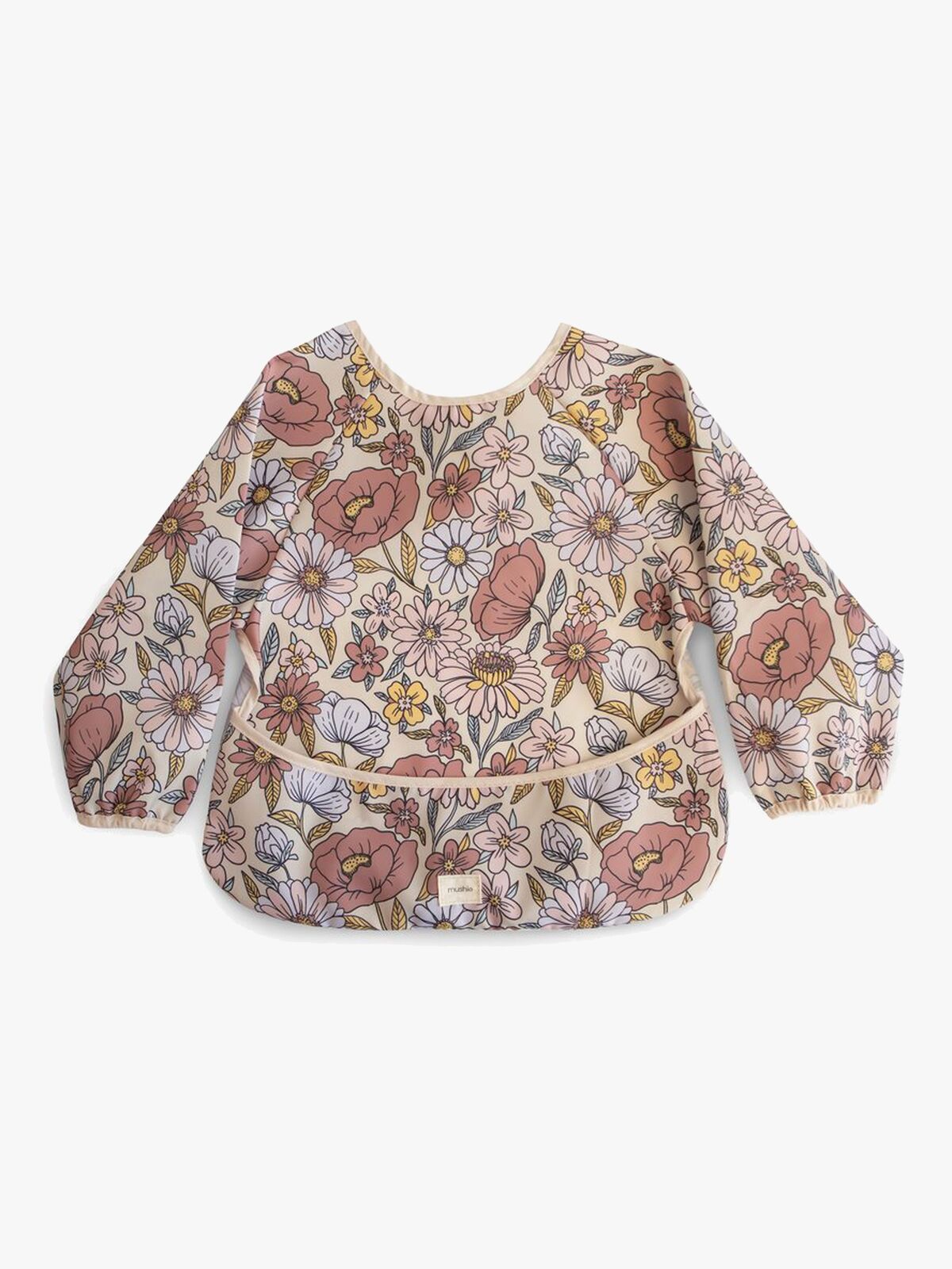 Mushie Langärmliges Lätzchen, Retro Flowers