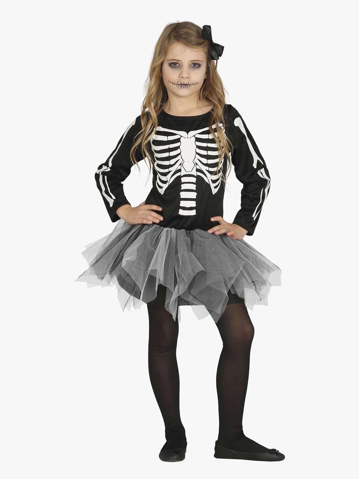 Fiestas Guirca Kostüm Skelett Mädchen 