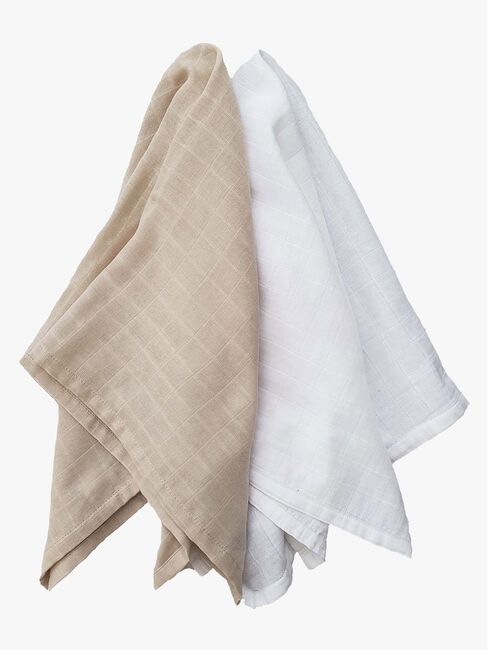 Summerville Organic Musselintuch 2er-Pack, Sandshell/White