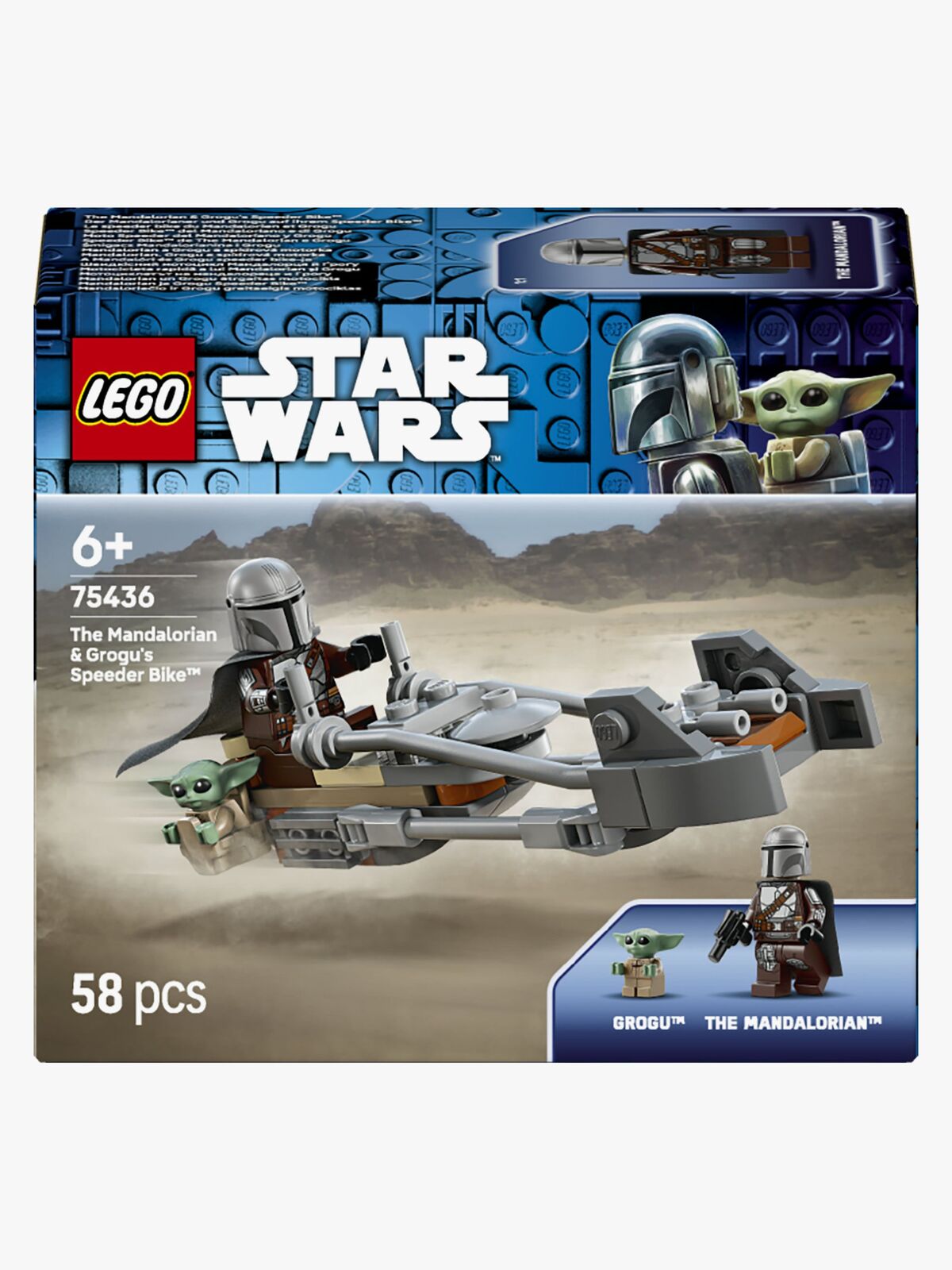 LEGO Star Wars 75436 Der Mandalorianer und Grogu auf ihrem Speeder Bike