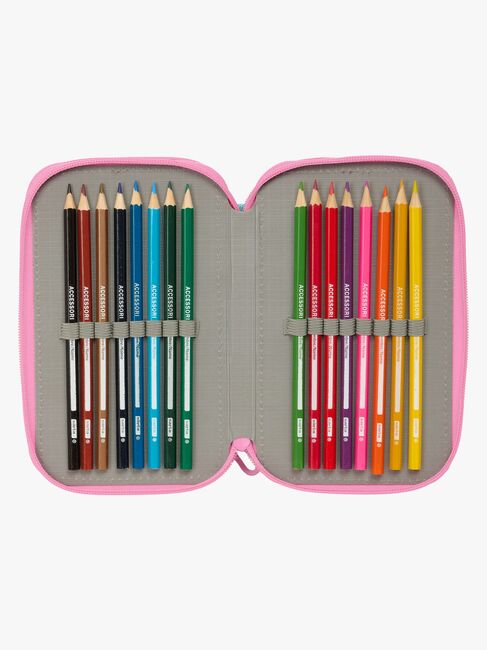 Monster High Gefülltes Dreifach-Federmäppchen 37 Teile, Schwarz