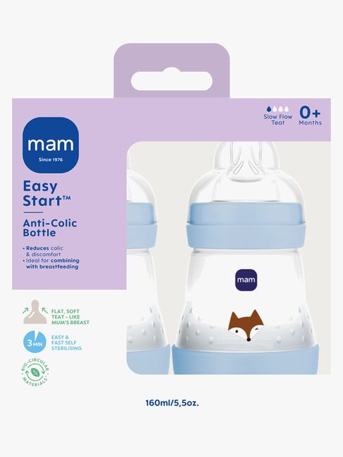 MAM Easy Start Babyflasche Anti-Kolik 160 ml 2er-Pack, Blau