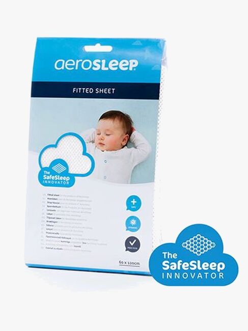 AeroMoov SafeSleep Spannbettlaken 60x110 cm für Reisebetten, Weiß