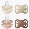 BIBS Supreme Schnuller 4er-Pack Silikon Gr. 1, Ivory/Vanilla/Blush/Woodchuck