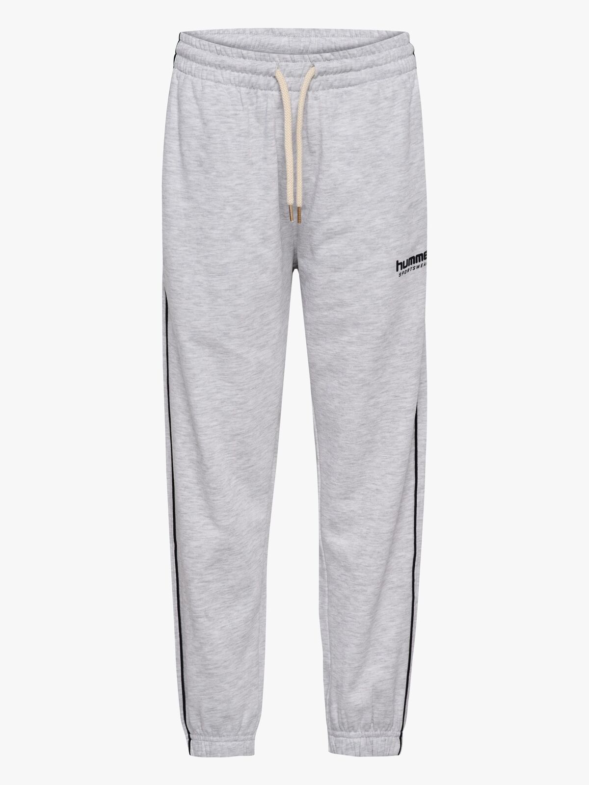 Hummel JR Loose Piping Jogginghose, Light Grey Melange/Black