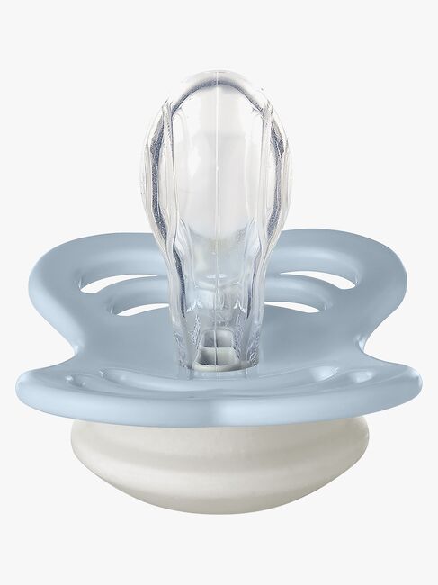 BIBS Supreme Schnuller Silikon Gr. 1, Baby Blue Glow