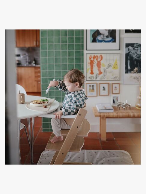 Mushie Langärmliges Lätzchen, Olive Check