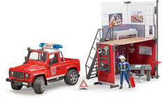 Bruder Bworld Feuerwehrstation mit Land Rover Defender