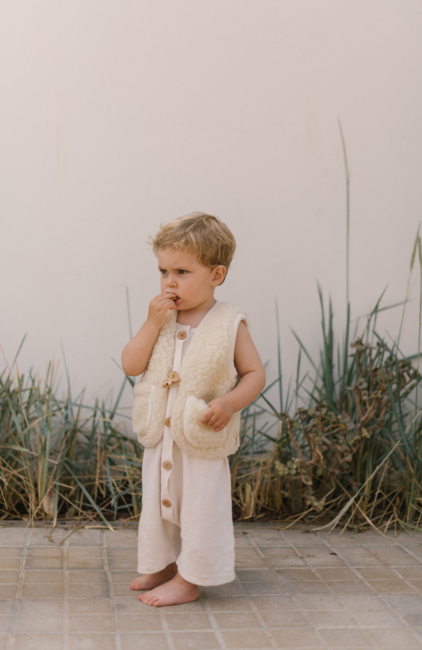 BINIBAMBA Merino Snuggle Weste, Milk