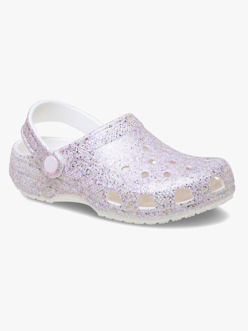 Crocs Classic Fantasy Glitter Pantoffeln, Weiß