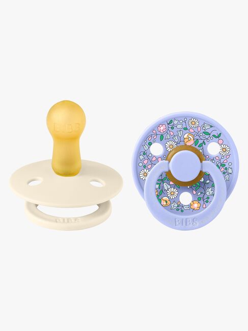 BIBS x Liberty Colour Chloe Meadow Schnuller 2er-Pack Latex Größe 2, Ivory Mix