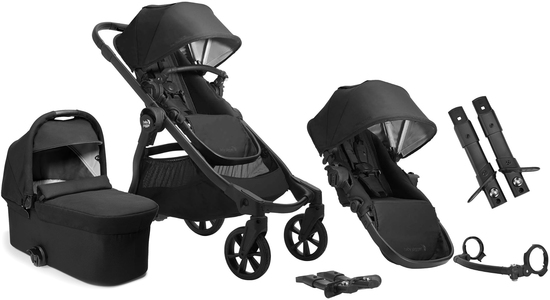 Baby Jogger City Select 2 Tencel Duovagn inkl. Sitzeinheit, Lunar Black