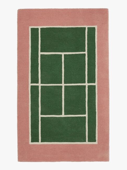 OYOY Tennis Teppich 88x150 cm, Green/Rose