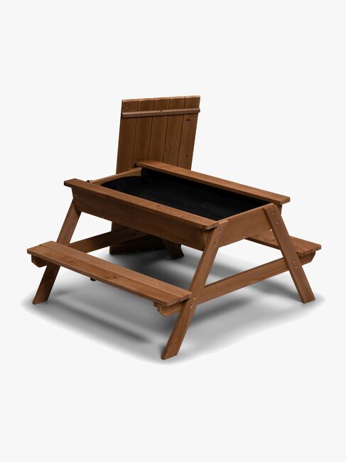 Woodlii Picknicktisch mit Sandkasten + Deckel, Braun