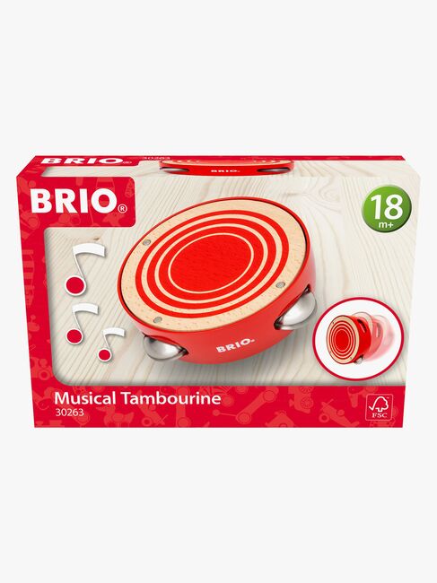 Brio 30263 Tamburin Instrument, Rot