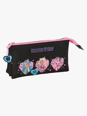 Monster High Dreifach-Federmäppchen, Schwarz