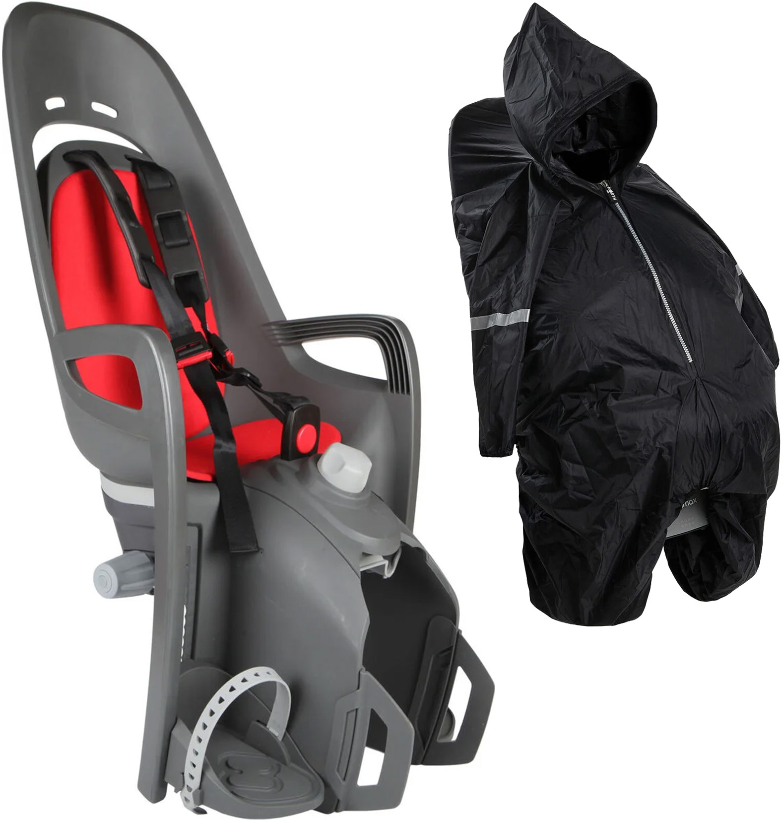 & Fahrradsitz inkl. Regenschutz, Hamax Kaufen Grey/Red/Black Relax Jollyroom Zenith | Gepäckträgerhalterung