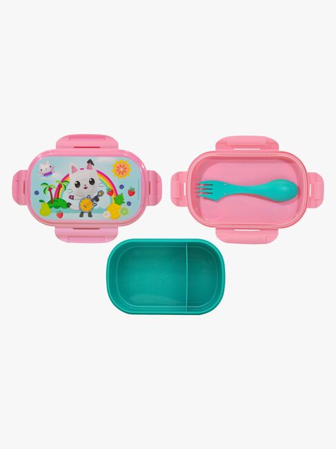 Gabby's Dollhouse Brotdose mit Besteck, Blau/Pink