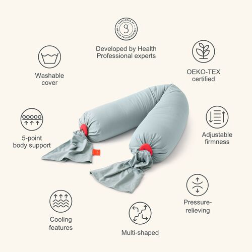 bbhugme Umstands- und Stillkissen Eucalyptus, Mintgrün