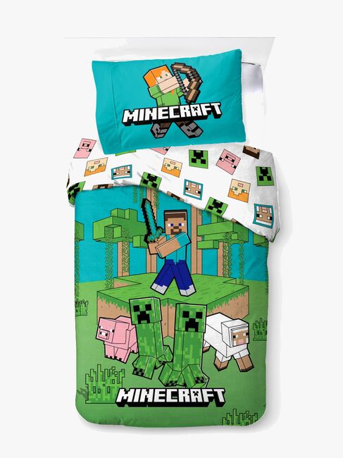Minecraft Jungle Explore Bettwäsche 140x200, Grün
