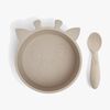 nuuroo Elia Giraffe Tellerset 2er-Pack Silikon, Cobblestone