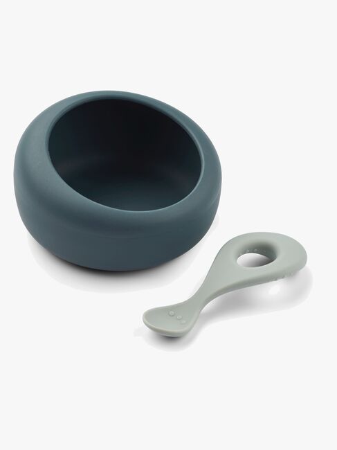 LIEWOOD Sparia Schüssel & Löffel Set, Whale blue/Dove blue