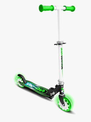 Stamp Klappbarer Light-Up Tretroller, Grün/Schwarz