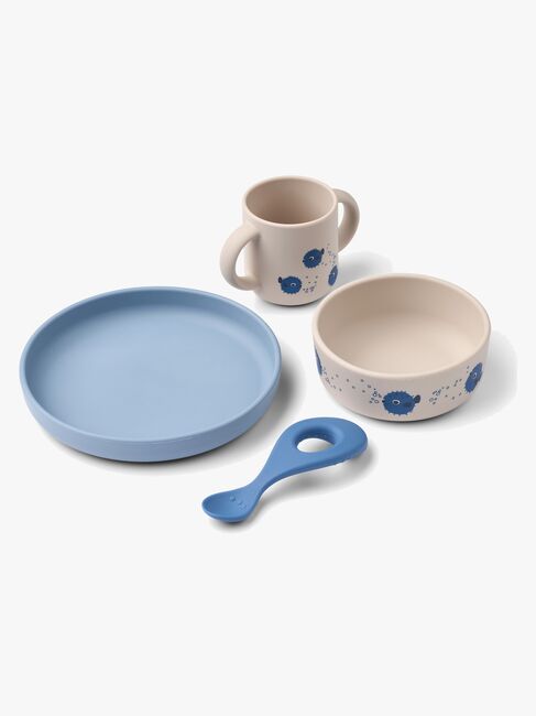 LIEWOOD Vivi Gemustertes Fütterset Silikon, Pufferfish/Sandy