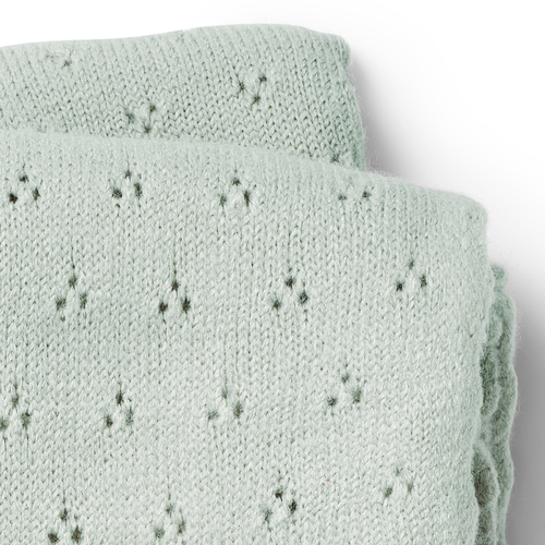 Elodie  Lochmuster-gestrickt Decke, Mineral Green